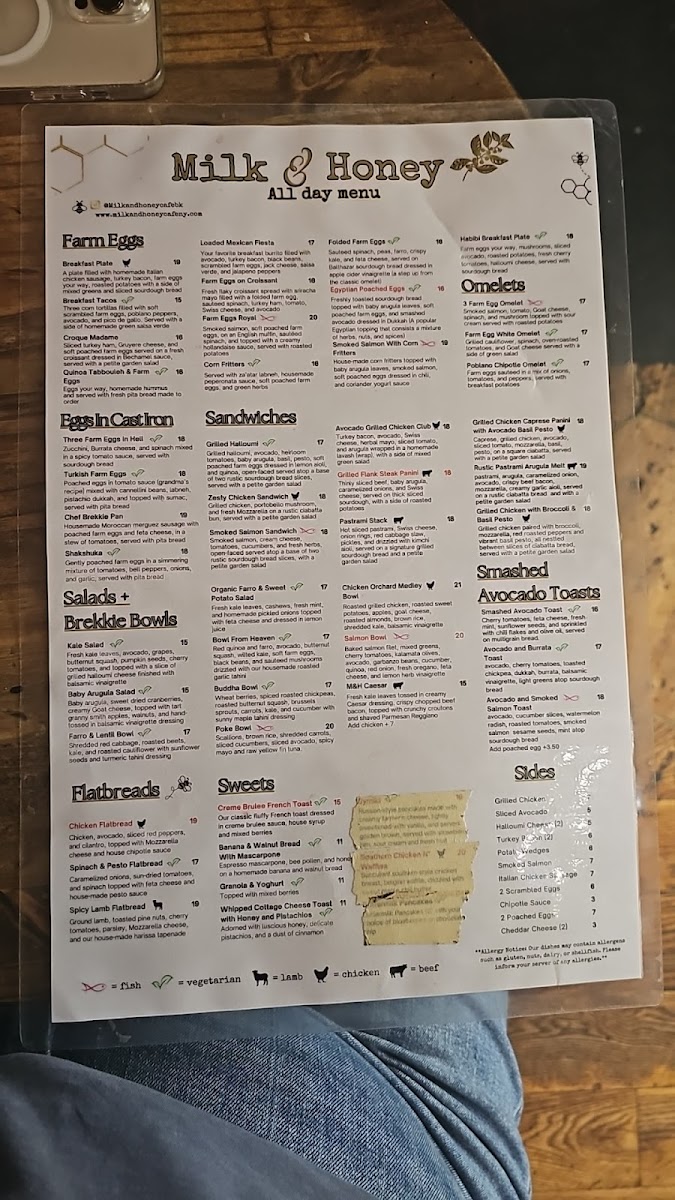 Milk And Honey Cafe Menu - Image 2